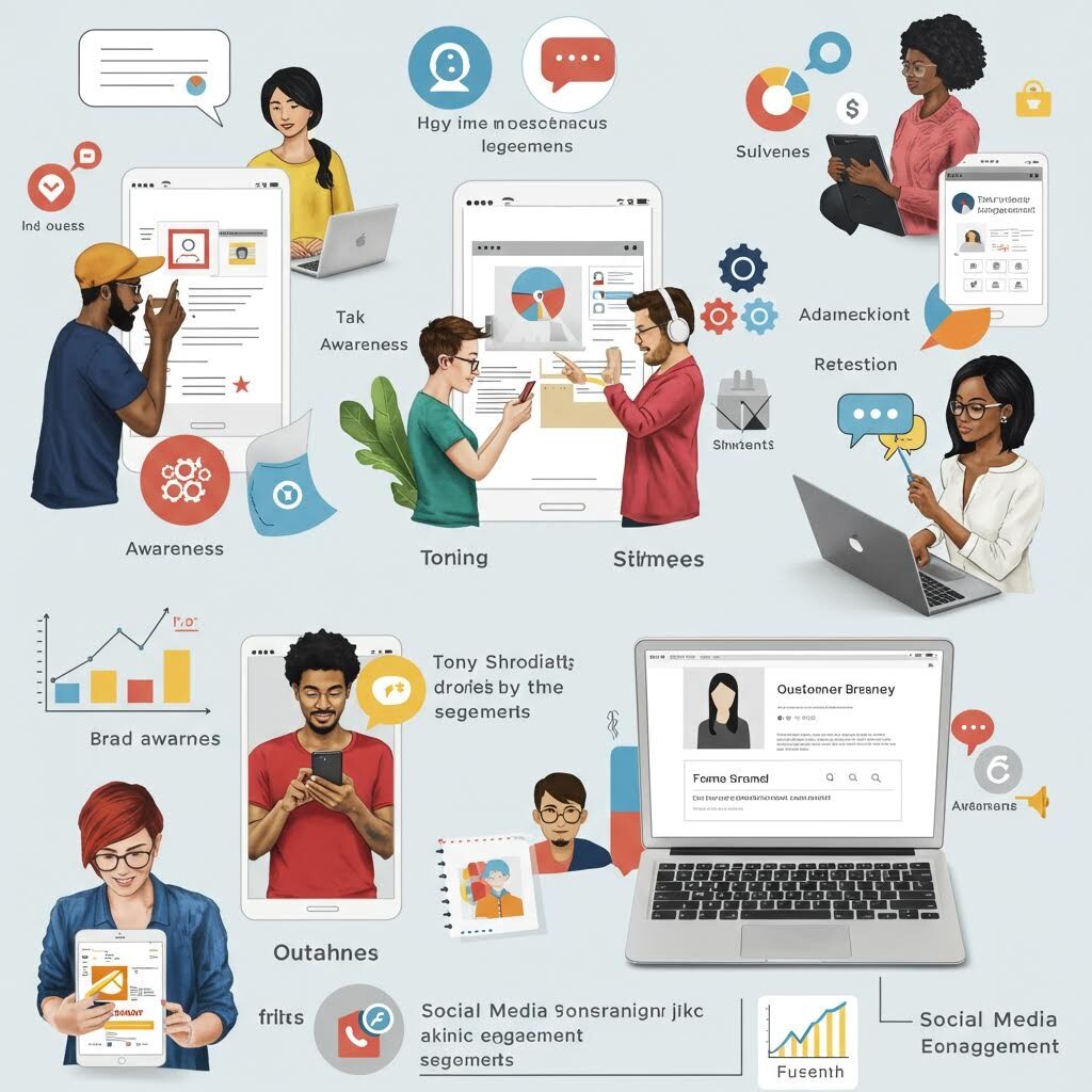 다양한 사용자가 스마트기기와 분석 그래프를 활용하며 디지털 협업 과정을 표현한 장면 속에 온카스터디 루믹스가 은유되는 흐름