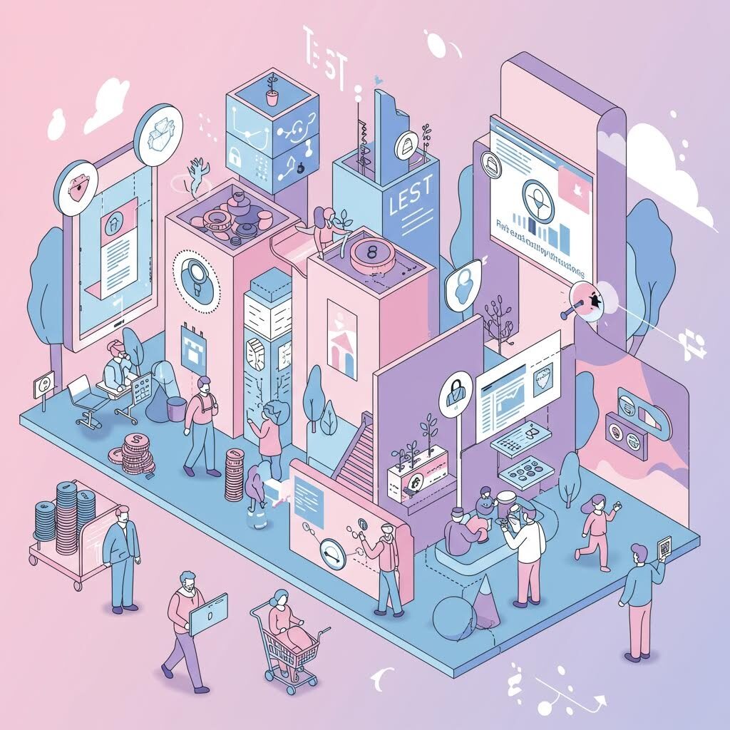 복층 구조의 디지털 공간에서 여러 사람이 시스템을 다루는 장면을 통해 온카스터디가 자동화 흐름과 연상되는 구도