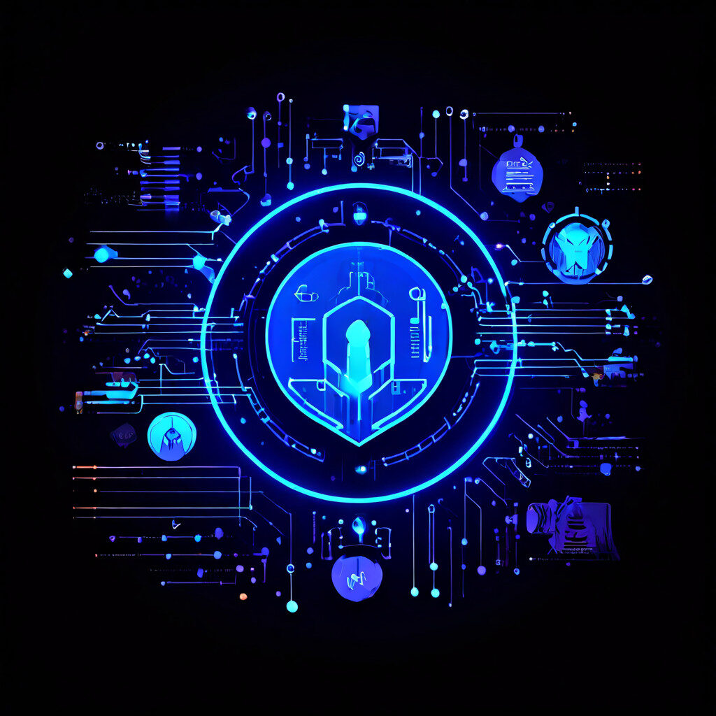 어두운 배경에 네온 블루 강조, IP 목록과 서버 로그 위 돋보기가 놓인 인포그래픽 제목 화면인 모습이다