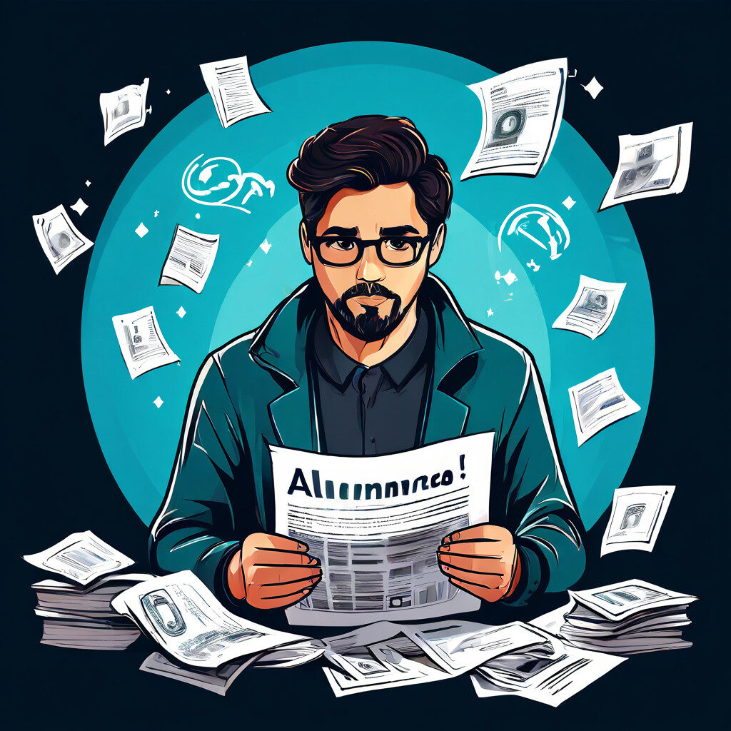 자금세탁방지법 문서를 보며 자신과의 연관성에 대해 의문을 품는 일반인의 모습을 표현한 이미지.