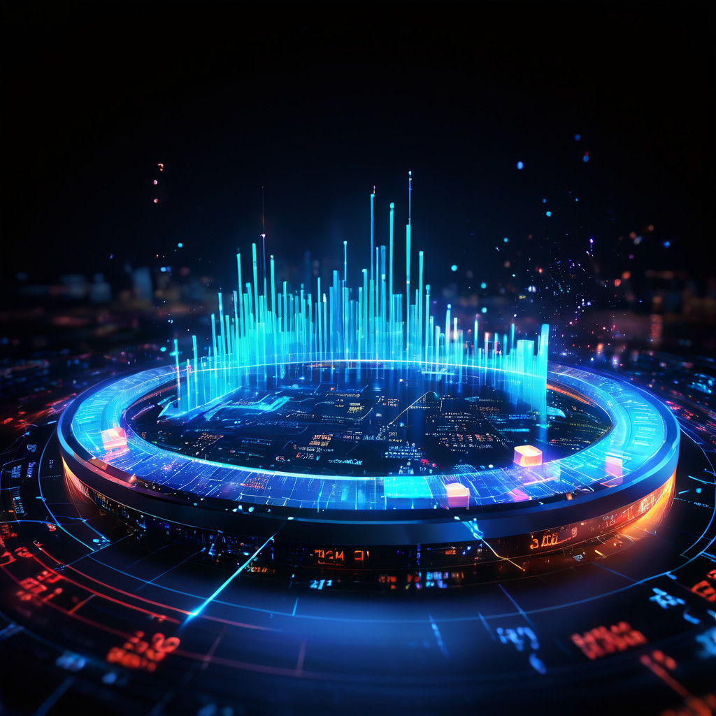 실시간 베팅 데이터의 역동적인 흐름 속에서 승리의 핵심인 '모멘텀'이 빛나는 코어로 드러나는 모습을 미래지향적으로 시각화한 이미지.