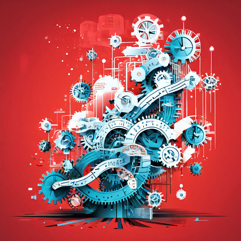 수많은 투자 정보가 톱니바퀴처럼 정교한 분석 시스템을 거쳐 변동하는 배당금 그래프 데이터로 시각화되는 과정을 보여주는 인포그래픽 이미지.