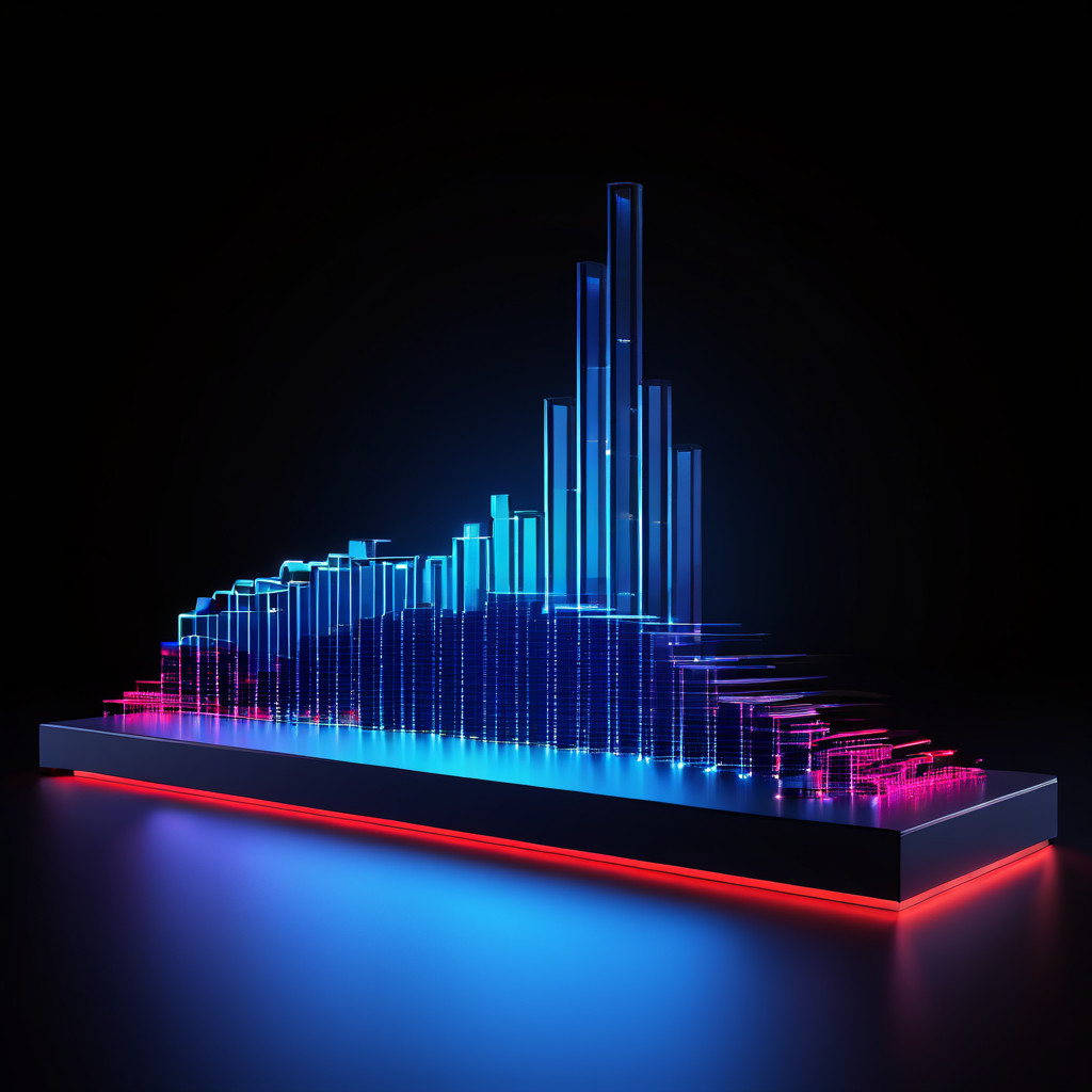 선수들의 성과 점수 분포를 한눈에 보여주는 3D 막대 그래프 위에 평균을 중심으로 한 빛나는 정규 분포 곡선이 중첩되어 데이터의 집중과 편차를 명확히 강조합니다.