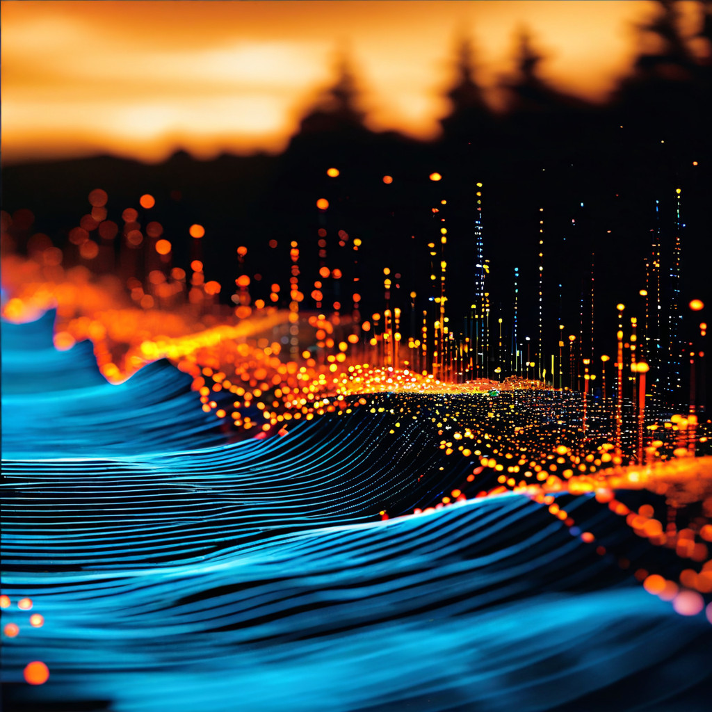 통계적 증거를 통해 균형의 진화 과정을 시각화한 그래프로, 데이터 포인트가 강물처럼 흐르며 변화하는 패턴을 중첩하여 보여줍니다.