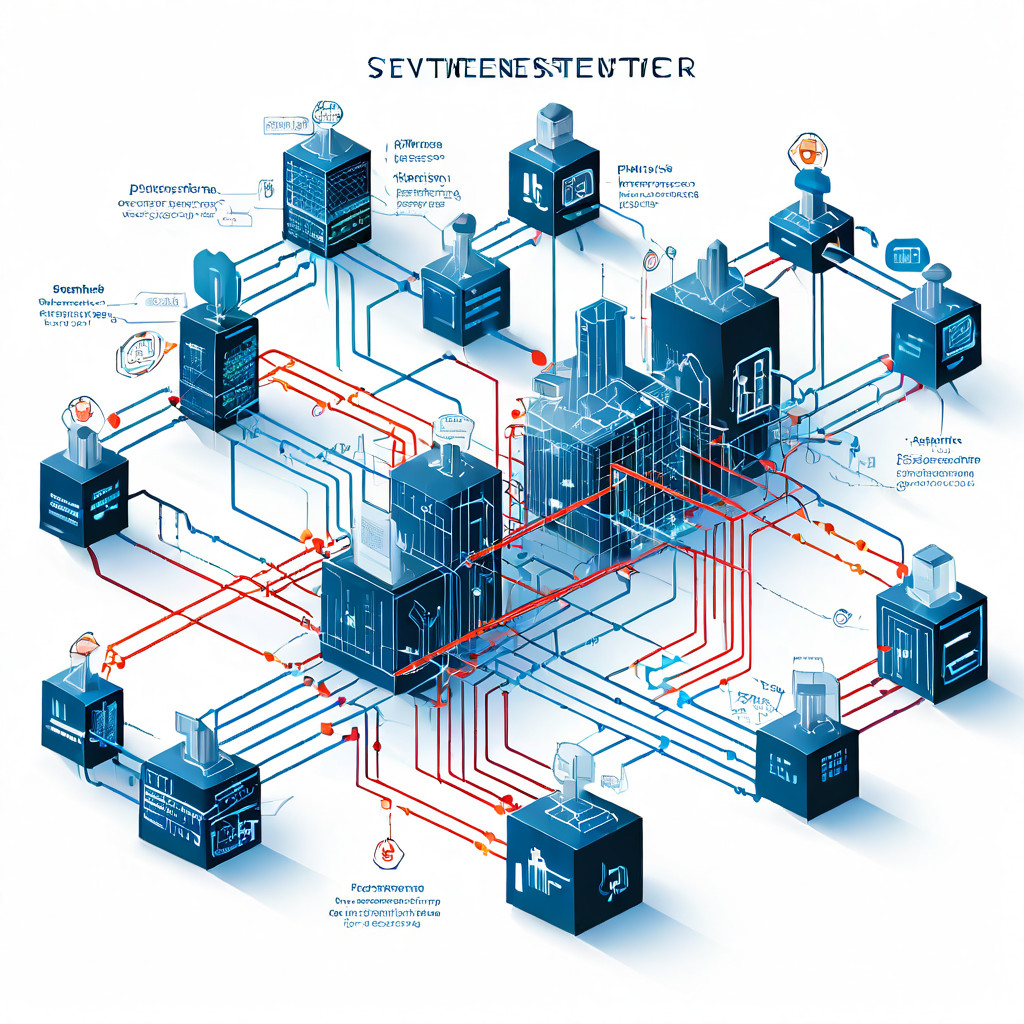 모듈형 기술 컴포넌트와 계층화된 아키텍처 간에 데이터가 흐르는 복잡한 디지털 네트워크 다이어그램으로, 각 노드는 다양화된 결제 시스템을 나타냅니다.