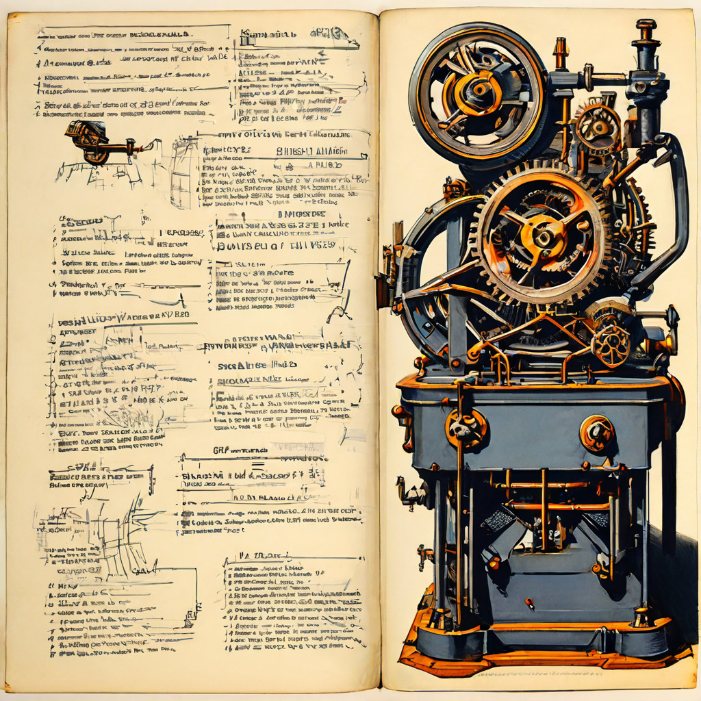 점검표에 적힌 주의 사항 옆에 금이 가고 톱니바퀴가 드러난 복잡한 기계가 고장 징후와 예방적 유지보수의 중요성을 함께 보여주는 이미지입니다.