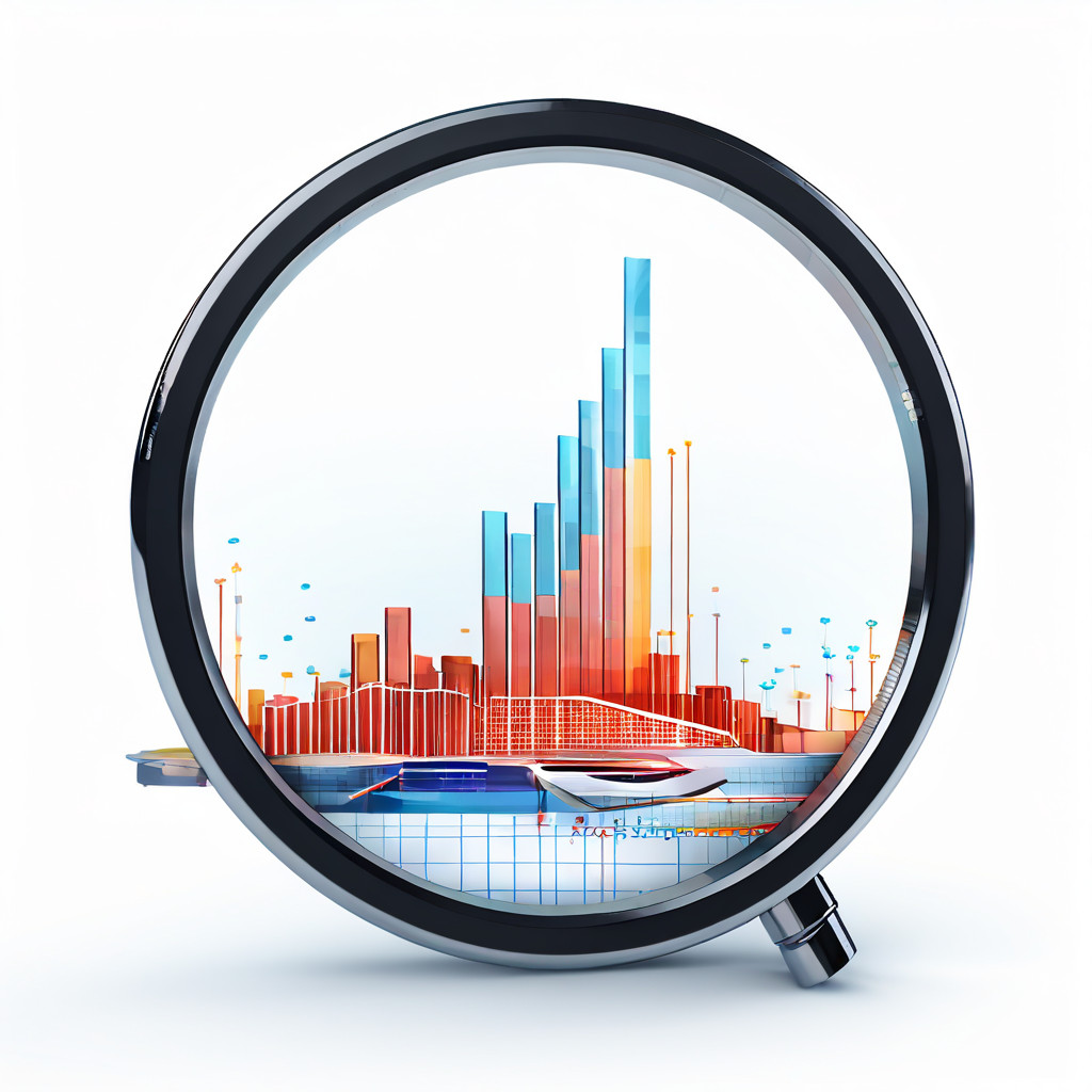 투명한 확대경으로 재무 차트를 살피며 데이터 위에 신뢰라는 견고한 다리가 구축되는 모습은 금융 분석의 정확성과 투명성의 중요성을 상징적으로 보여줍니다.