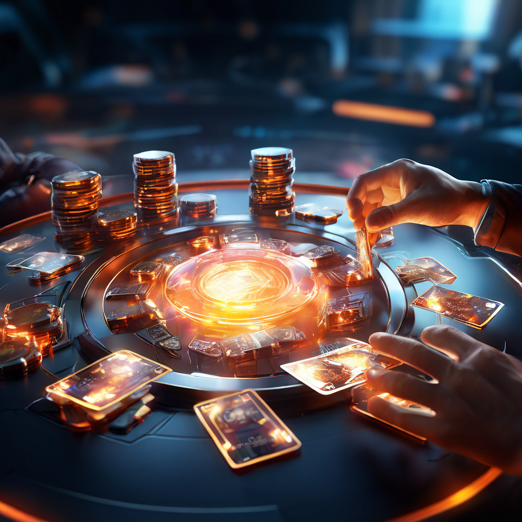 Abstract digital interface showing a new user's learning curve with Holdem flow, layered data paths and secure online service...