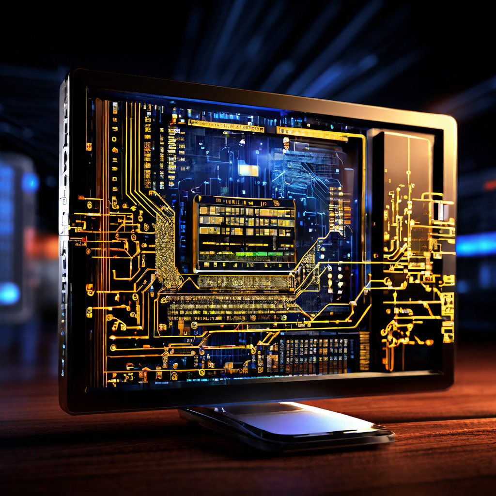 Photograph of a laptop keyboard in soft focus with a glowing green security padlock icon reflected on a dark monitor screen, surve