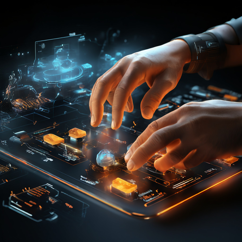 Futuristic digital platform interface with glowing data paths and layered abstract service flow icons representing signal-driven...