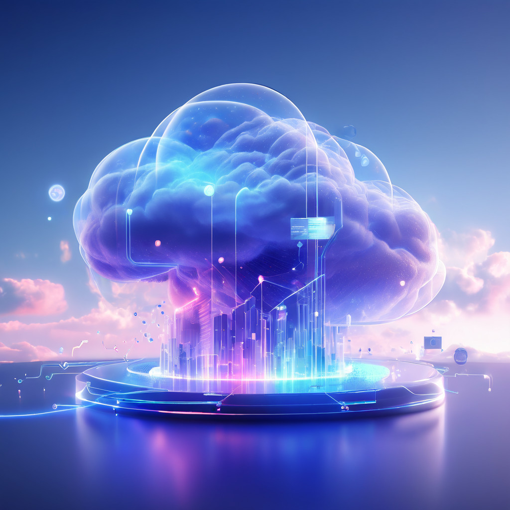 Futuristic digital platform interface showing abstract data flow and cloud layers representing visible conditions in BJ reaction...
