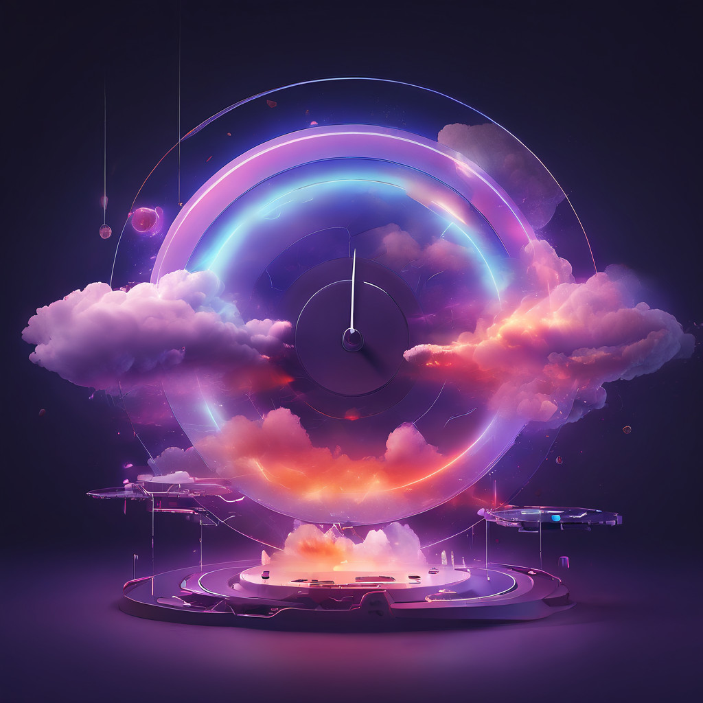 Abstract cloud data layers and a digital service interface representing a delayed record split within an online Holdem search...